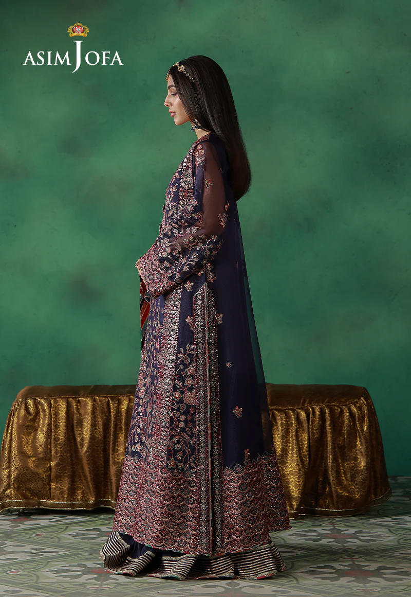 AJULN-13 Embroidered Javeria Net Unstitched 3 Pcs - Image 4