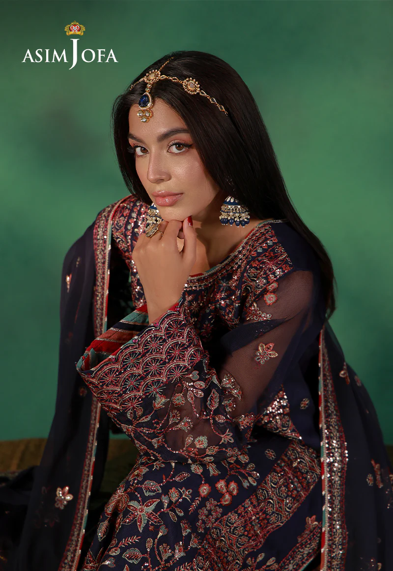 AJULN-13 Embroidered Javeria Net Unstitched 3 Pcs - Image 6