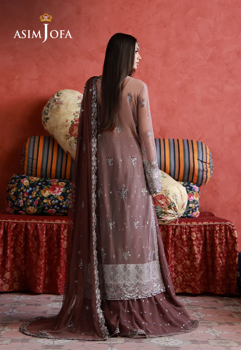 AJULN-14 Embroidered Net Unstitched 3 Pcs - Image 4