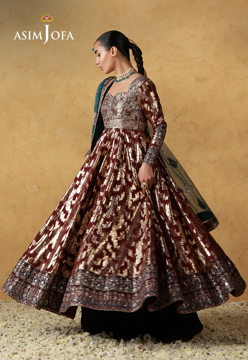 AJULN-18 Embroidered Banarasi Unstitched 3 Pcs - Image 3