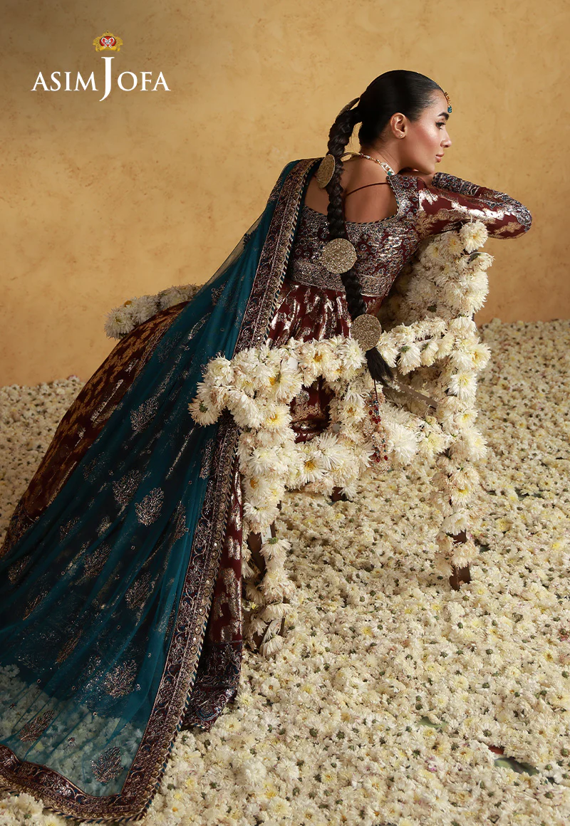 AJULN-18 Embroidered Banarasi Unstitched 3 Pcs - Image 5