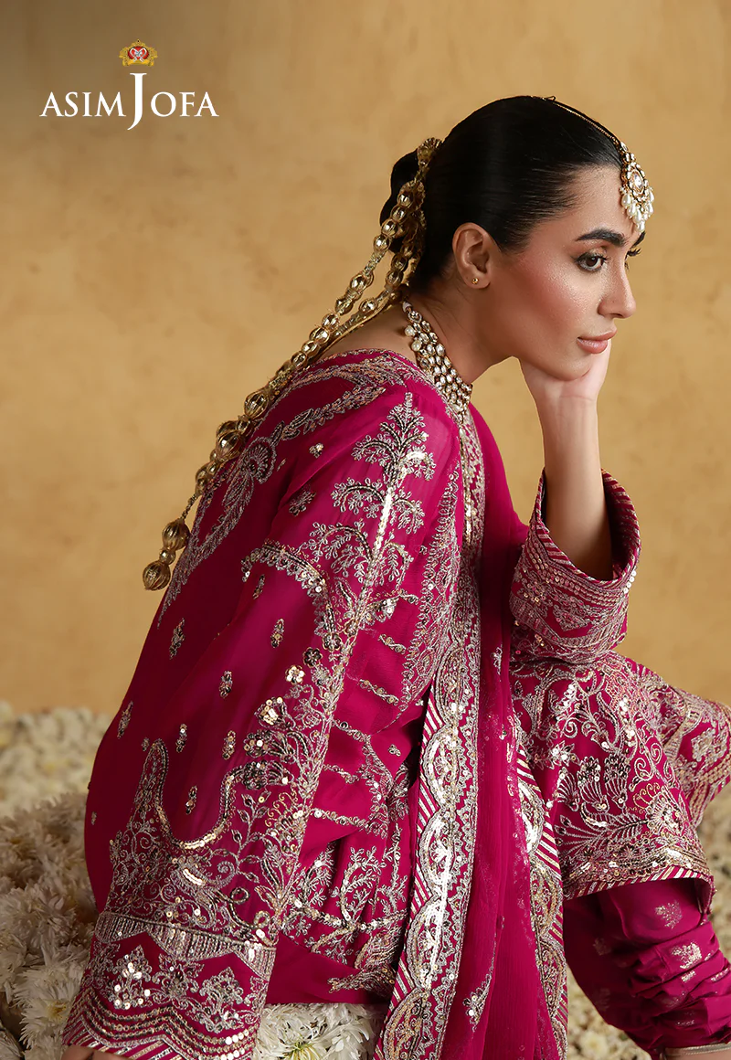 AJULN-21 Embroidered Chiffon Unstitched 3 Pcs - Image 4